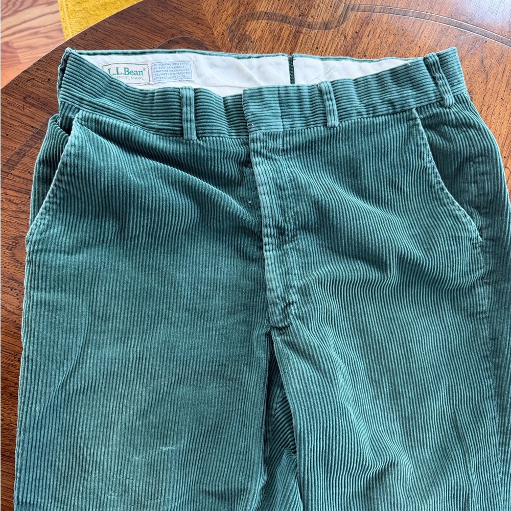 L.L. Bean Forest Green Corduroy Trousers